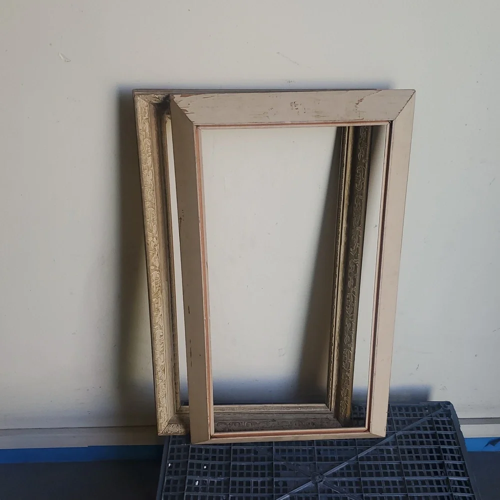 VTG Solid Wood Ornate Gold Gilt Picture Frame Only 2 15x27